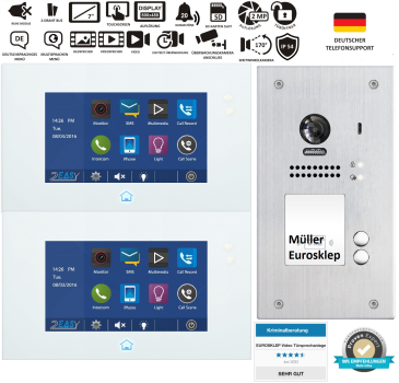 Preview: 2 Familienhaus Video Sprechanlage 2-Familien Türklingel Unterputz ZD49+ZD607